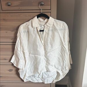 Banana Republic Cream Striped Blouse